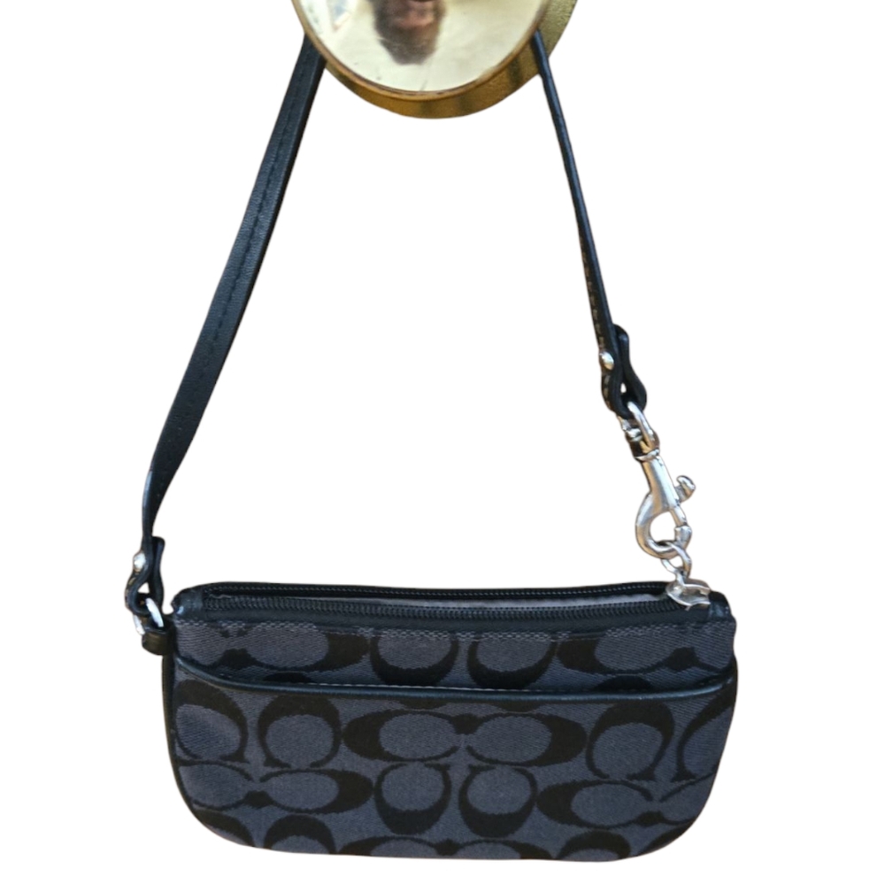 Coach Black Signature Wristlet